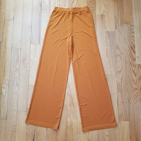 Orange High Rise Wide Leg Elastic Long Pants - Picture 2 of 3